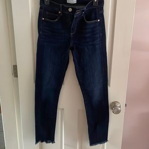 Modern Skinny Loft jeans with frayed bottom